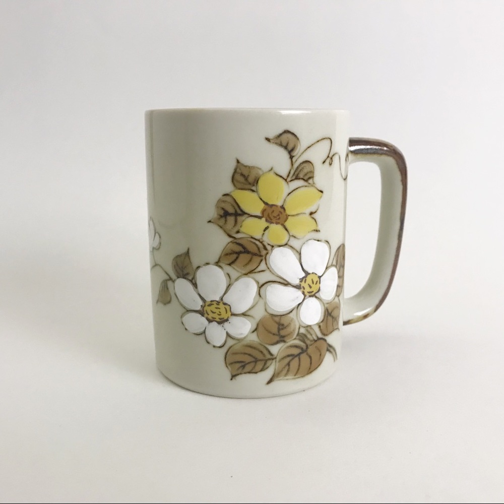 Vintage floral ceramic mug